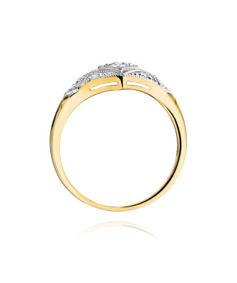 Złoty Pierścionek 14k z diamentem brylant 0,10ct