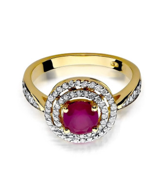 14k Gold Ring with Diamond Ruby 1.20ct