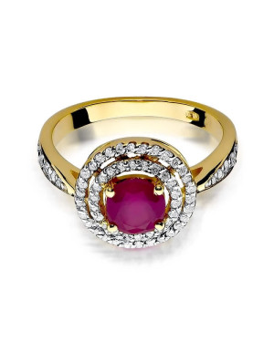 14k Gold Ring with Diamond Ruby 1.20ct