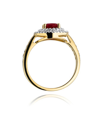 14k Gold Ring with Diamond Ruby 1.20ct