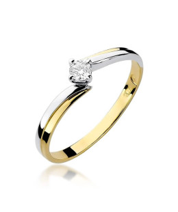 14k Gold Ring with 0.08ct Brilliant Diamond
