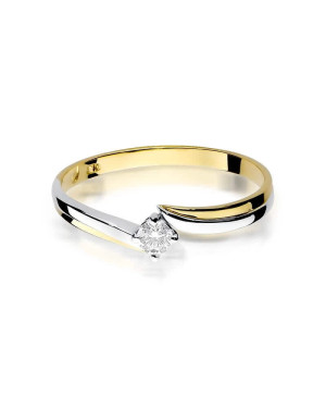 Złoty Pierścionek 14k z diamentem brylant 0,08ct