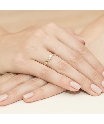 14k Gold Ring with 0.08ct Brilliant Diamond