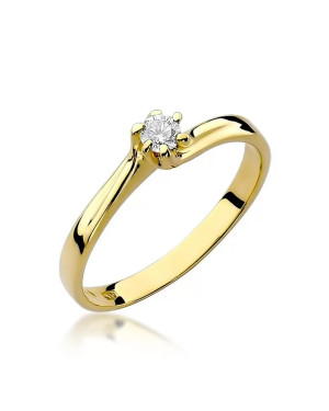 14k Gold Ring with 0.10ct Brilliant Diamond