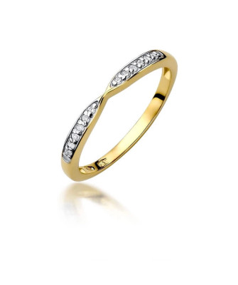 Złoty Pierścionek 14k z diamentem brylant 0,10ct