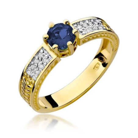 Gold ring with diamond EY-75 sapphire | GoldJewellery