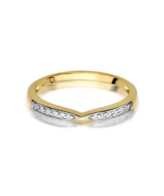 Złoty Pierścionek 14k z diamentem brylant 0,10ct