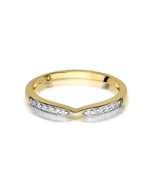 Złoty Pierścionek 14k z diamentem brylant 0,10ct