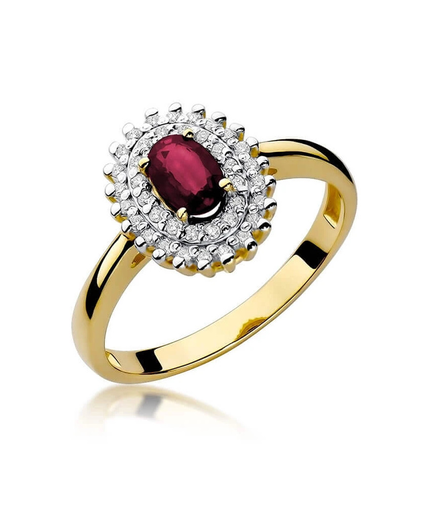 14k Gold Ring with 0.60ct Diamond Ruby