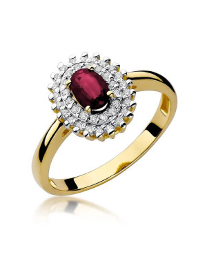 14k Gold Ring with 0.60ct Diamond Ruby