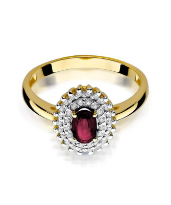 14k Gold Ring with 0.60ct Diamond Ruby