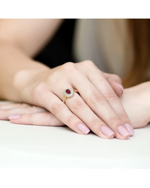 14k Gold Ring with 0.60ct Diamond Ruby