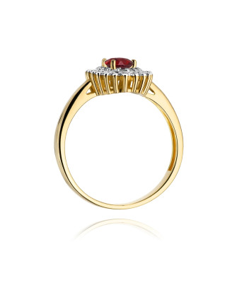 Złoty Pierścionek 14k z diamentem rubin 0,60ct