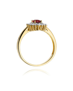 Złoty Pierścionek 14k z diamentem rubin 0,60ct