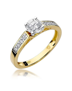 Złoty Pierścionek 14k z diamentem brylant 0,42ct