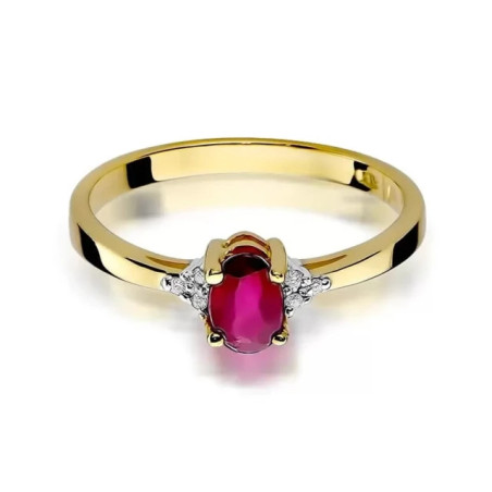 Gold ring with diamond EY-301 ruby ​​| GoldJewellery