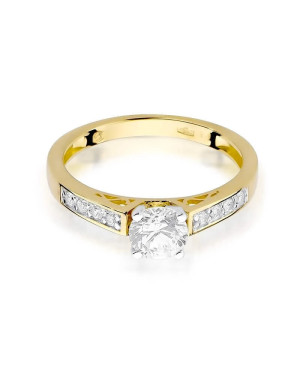 Złoty Pierścionek 14k z diamentem brylant 0,42ct
