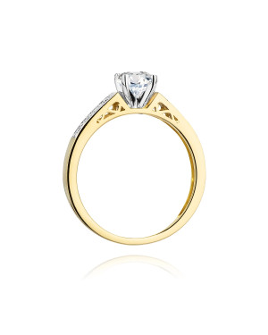 Złoty Pierścionek 14k z diamentem brylant 0,42ct