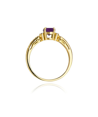 14k Gold Ring with Amethyst Diamond 0.50ct