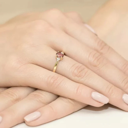 Gold ring with diamond EY-301 ruby ​​| GoldJewellery
