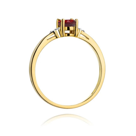 Gold ring with diamond EY-301 ruby ​​| GoldJewellery