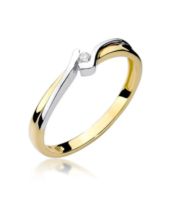 14k Gold Ring with 0.04ct Brilliant Diamond