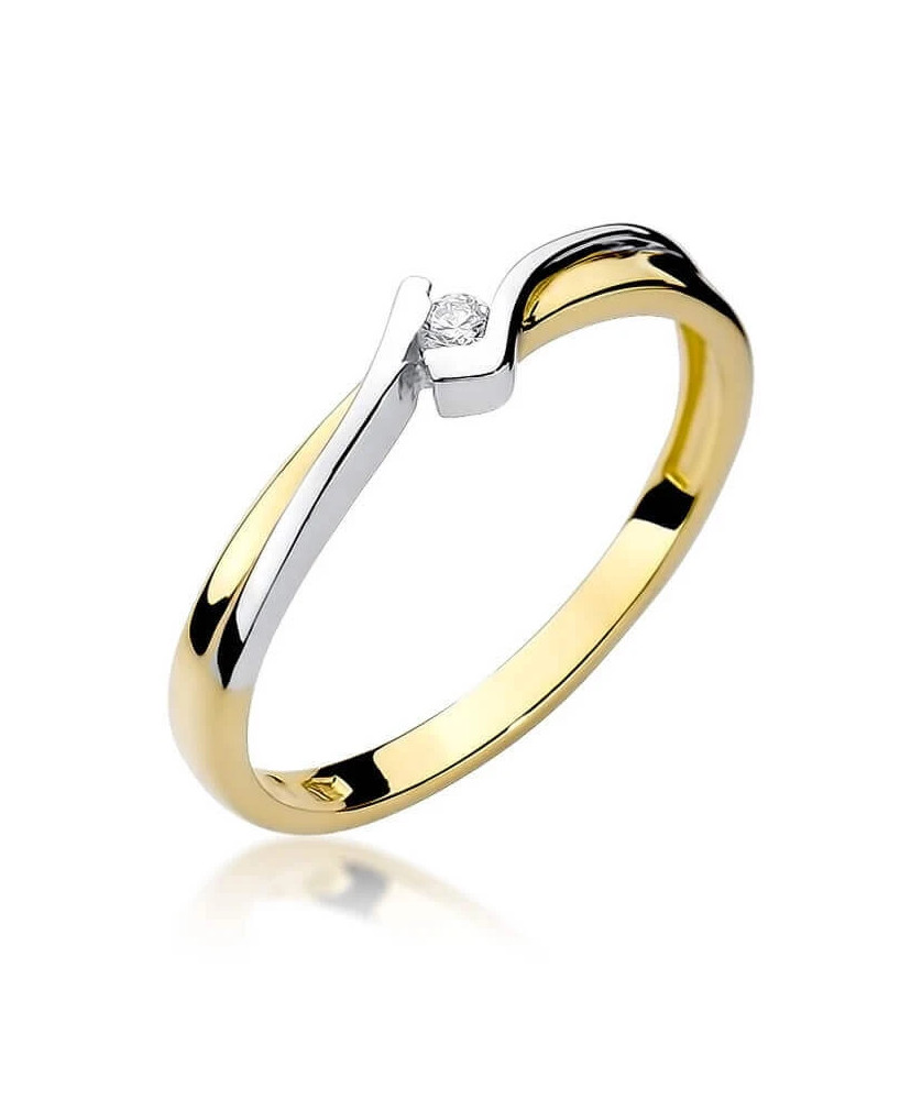 14k Gold Ring with 0.04ct Brilliant Diamond