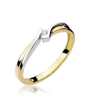 14k Gold Ring with 0.04ct Brilliant Diamond