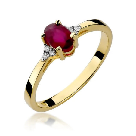 Gold ring with diamond EY-301 ruby ​​| GoldJewellery