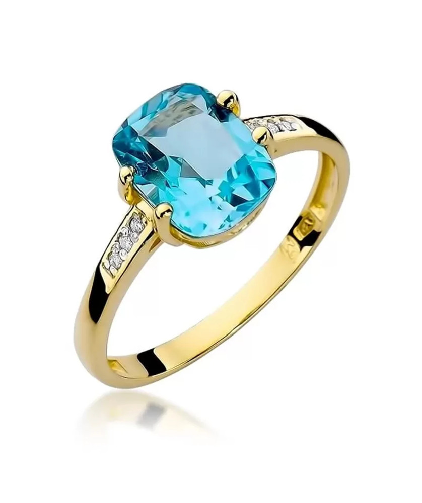 Złoty Pierścionek 14k z diamentem topaz 2,40ct