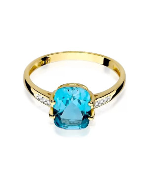 Złoty Pierścionek 14k z diamentem topaz 2,40ct