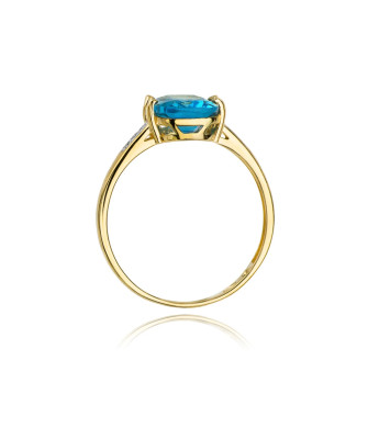 Złoty Pierścionek 14k z diamentem topaz 2,40ct