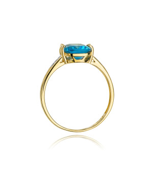 Złoty Pierścionek 14k z diamentem topaz 2,40ct