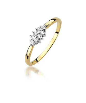 Złoty Pierścionek 14k z diamentem brylant 0,11ct