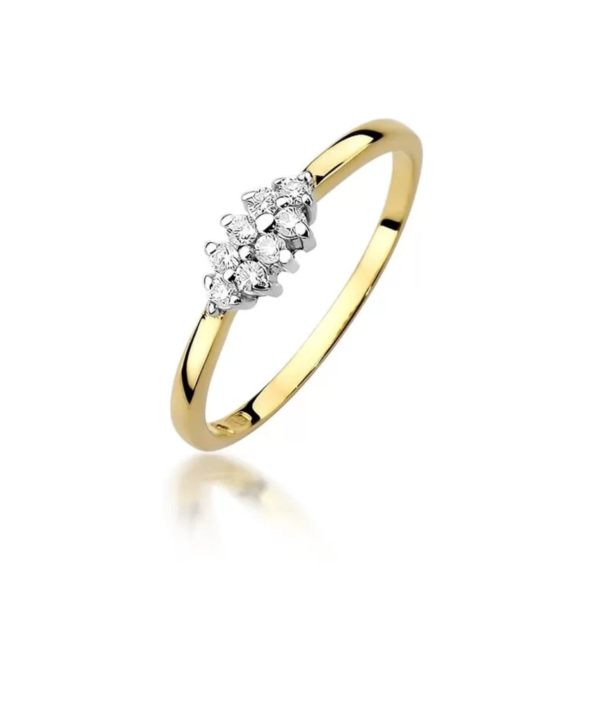 Złoty Pierścionek 14k z diamentem brylant 0,11ct