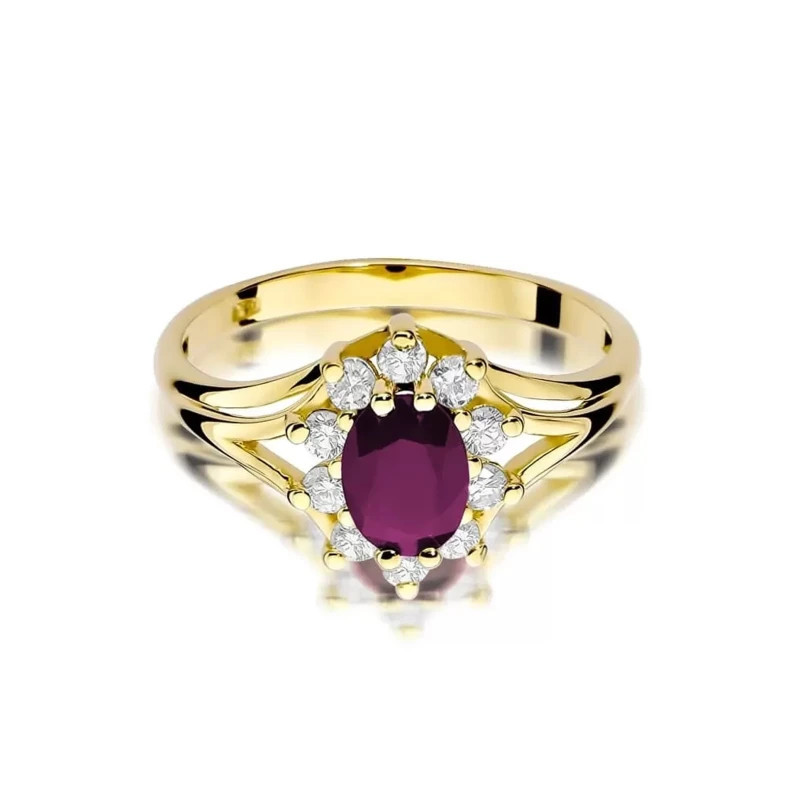 Gold ring with diamond EY-37 ruby | GoldJewellery Gold ring with diamond EY-37 ruby | GoldJewellery