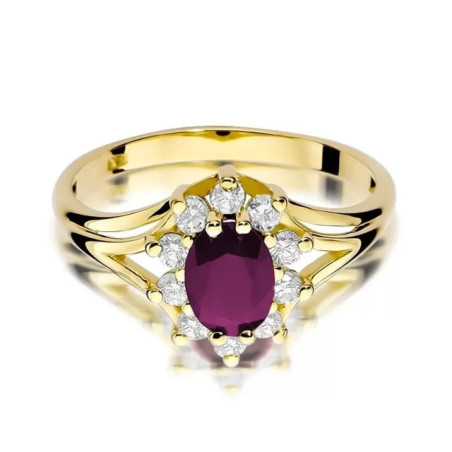 Gold ring with diamond EY-37 ruby ​​| GoldJewellery