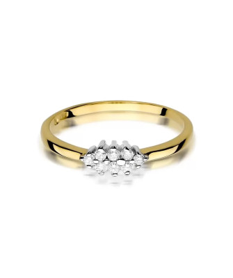 Złoty Pierścionek 14k z diamentem brylant 0,11ct