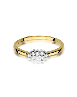 Złoty Pierścionek 14k z diamentem brylant 0,11ct