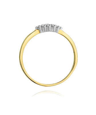 Złoty Pierścionek 14k z diamentem brylant 0,11ct