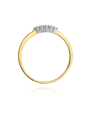 Złoty Pierścionek 14k z diamentem brylant 0,11ct