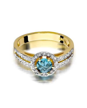 14k Gold Ring with Topaz Diamond 0.50ct