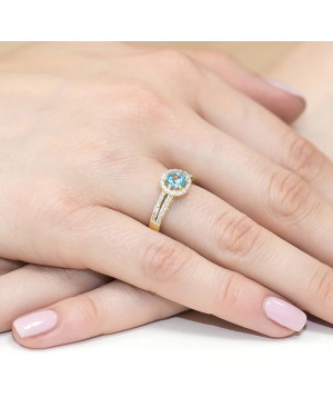 14k Gold Ring with Topaz Diamond 0.50ct