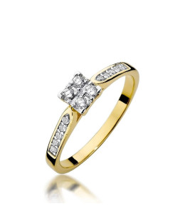 Gold Ring 14k with diamond brilliant 0.16ct