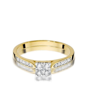 Złoty Pierścionek 14k z diamentem brylant 0,16ct