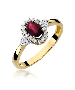 14k Gold Ring with Diamond Ruby 0.60ct