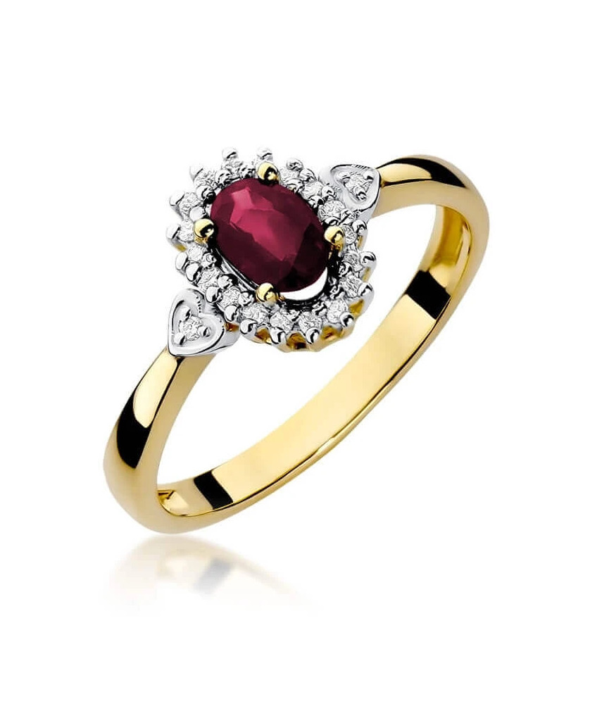 14k Gold Ring with Diamond Ruby 0.60ct