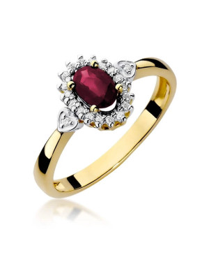 14k Gold Ring with Diamond Ruby 0.60ct