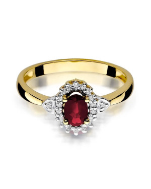 14k Gold Ring with Diamond Ruby 0.60ct