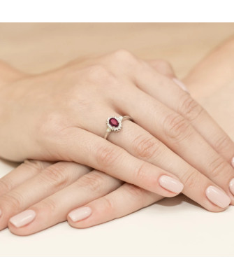 Złoty Pierścionek 14k z diamentem rubin 0,60ct
